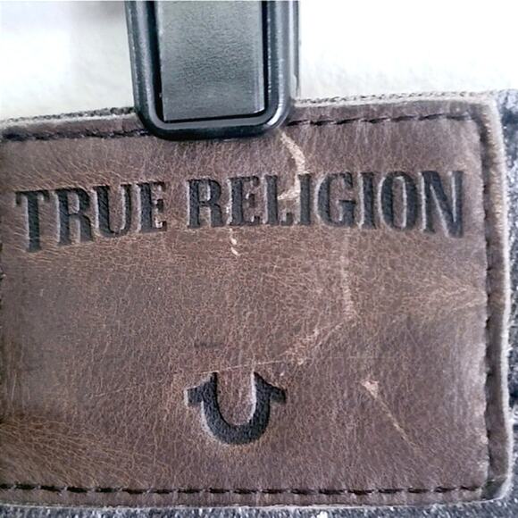 True Religion Women’s Jeans Soft Grunge Moto Distressed Denim Washed Black 23 - Picture 9 of 9